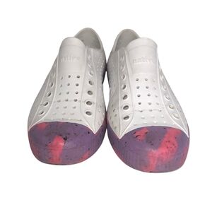Native White and Purple Slip-On Sneakers Camping Fishing Women's Size 7